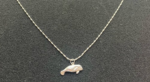 Manatee charm necklace 925 - manatee,