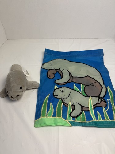 Vintage manatee plush - manatee, fiesta